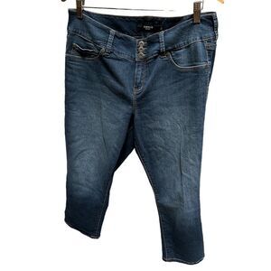 Torrid Denim Crop Triple Waistband Jeans Premium Stretch faux pockets